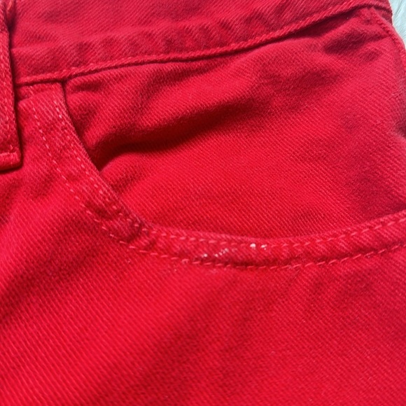 Vintage Guess Women's Red Denim High Waist Bermuda Shorts 100% Cotton 29 - Picture 6 of 12